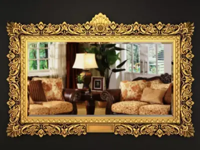 Richly Carved And Gilf Frame large size 3D model