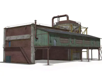 pumping station Low-poly 3D model