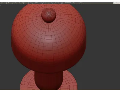 Mushroom Table Lamp Low-poly 3D model