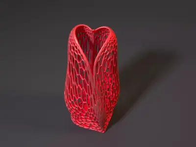 Vase heart Voronoi 3D print model