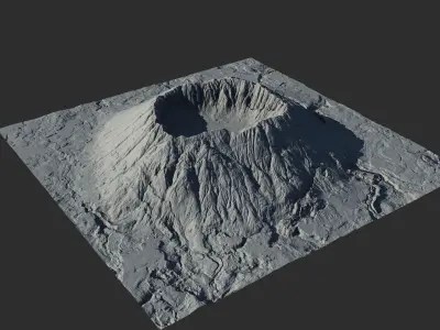 Landscape Environment Volcano 5 Low-poly 3D model