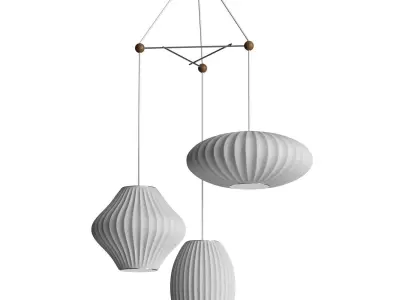 Triple Bubble Lamp Fixture Herman Miller Nelson 3D model