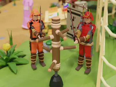 Chinese Village Low-poly 3D model