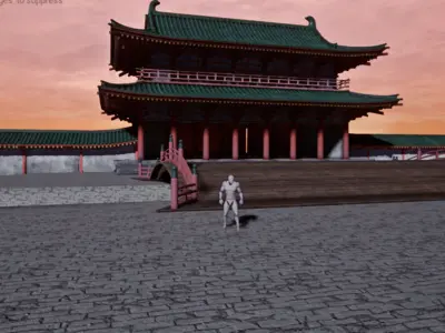Traditional Japanese Building -Rajoumon Gate 3D model