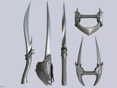 Alien tech weapon collection 3D Model Pack