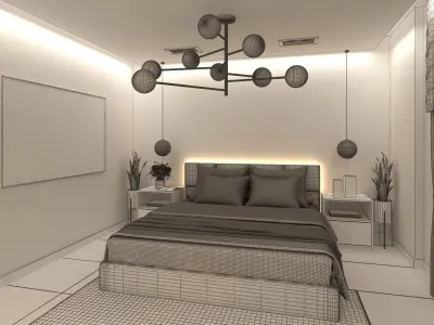  modern bedroom design 3D model