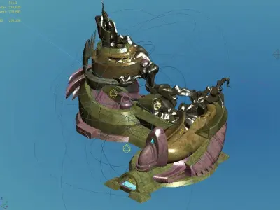 High temperature melting - object debris 02 3D model