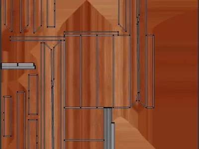 American Cherry Wood Door 3D model