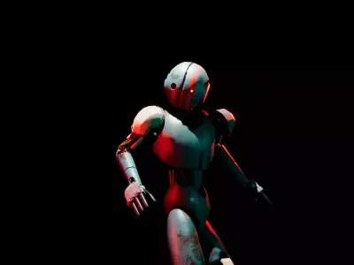Cartoon Character Robot Low-poly 3D model 3