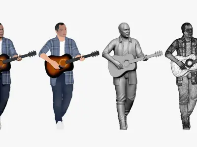 001128 guitarist 3d print ready 3D print model