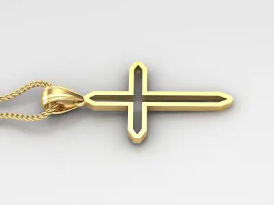 High Cross Pendant Light Gold 18K 4CP047 3D print model