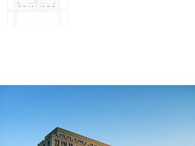 aerial view of buildings 3D model