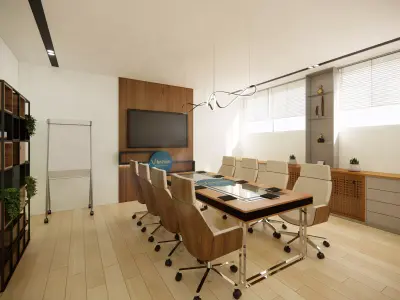 Meeting room furniture Low-poly 3D model Low-poly 3D model