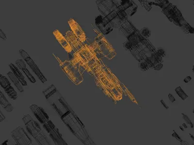 Sci-Fi Space Ships Kitbash Kit 3D model