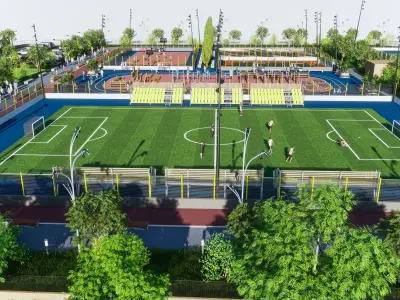 Sport Complex Exterior Low-poly 3D model