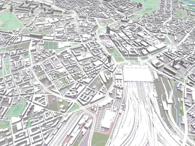 Cityscape  Leipzig Germany 3D model