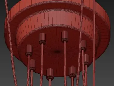Gut Aussehende Ecke Draht Pendelleuchte 3D model