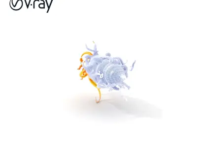 Alien Organism D Model Pack with Vivid Colors Low-poly 3D model