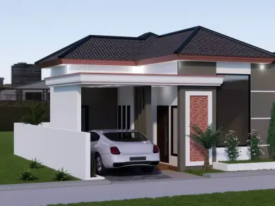 Modern Minimalist House Exterior 3D Model 3D model