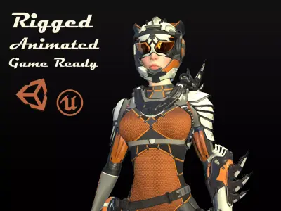 Sci Fi Girl Low-poly 3D model