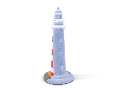 Striped Lighthouse model pack Low-poly 3D model