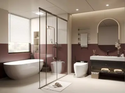 Modern French style bathroom 3D model 3D model