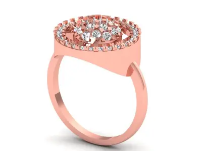 Solitaire Wedding Engagement Women Rings Cluster Ring 3D print model