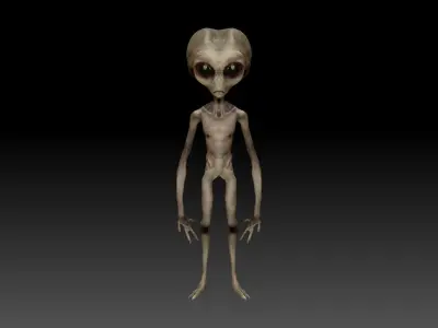 Grey Alien - Area 51 Low-poly 3D model