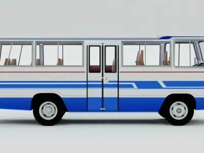 Toyota Coaster First generation 1969 - 1982 Low-poly 3D model
