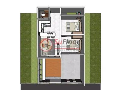 House 6x10m code 659 - Sketchup 3D model 3D model 3D model