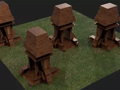 Gapura Gate Low-poly 3D model