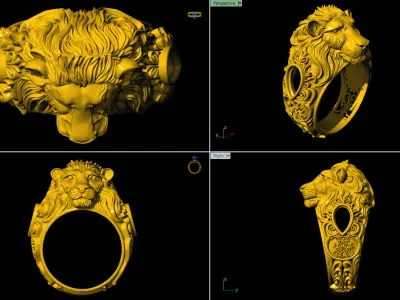 lion ring light  3D print model