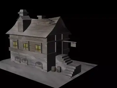 Low poly model of MMO House 4 3D model