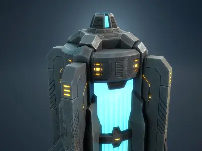 Generator Sci-Fi Game Low-Poly Low-poly 3D model
