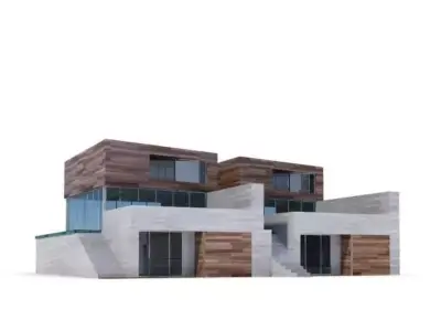 Modern Brick Housing 3D model