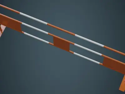 Crowd Barrier 4A Low-poly 3D model