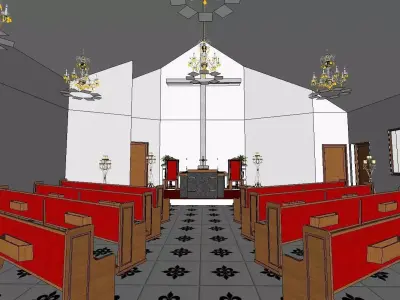Architecture-Religion-God-Culture-Temple-0280 interior of church 3D model