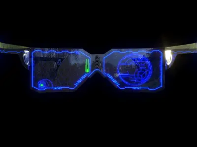 Futuristic Visor Headset 3D model