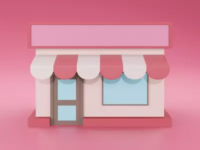Cute Cartoon Store 3D Model 3D model