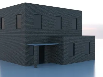 City Fire Station 3 Low-poly 3D model