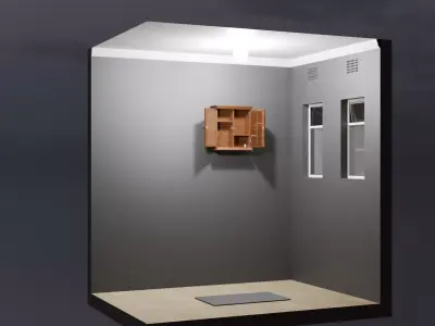 Bathroom with Cabinet 3D model