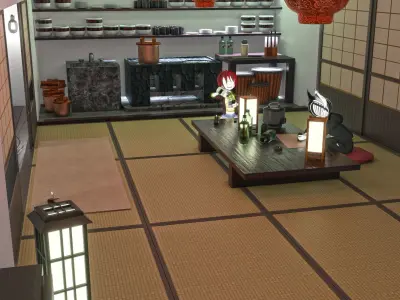 Kawai-Sou Complex Japanese Mansion 3D model