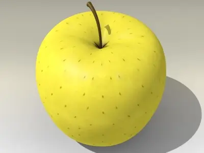 Photorealistic Yellow Apple 3D model
