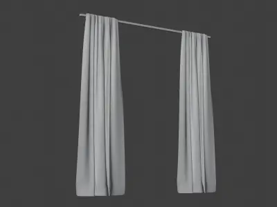 Curtains blue 3D model