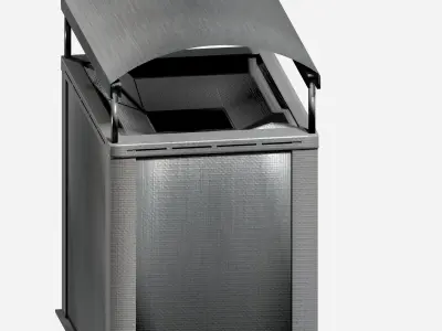 Outdoor galvanize big street box type recycling container Low-poly 3D model