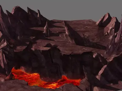 Game Model - Volcano Cliff 3D model