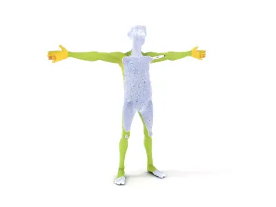 Green Alien Character Model Pack with Expressive Design Low-poly 3D model