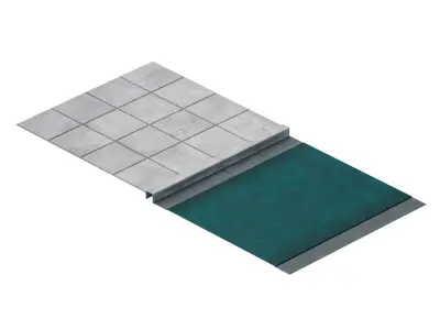 Pavement curb path tile 3D model