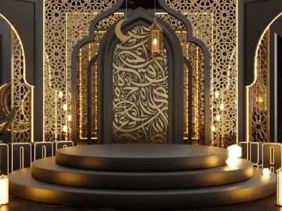 Ramadan Podium Stage Display 3D model