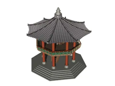 Korea Dancheong Palgakjeong 3D model